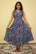 Indigo Paisley Heart A-Line Top | AT 01
