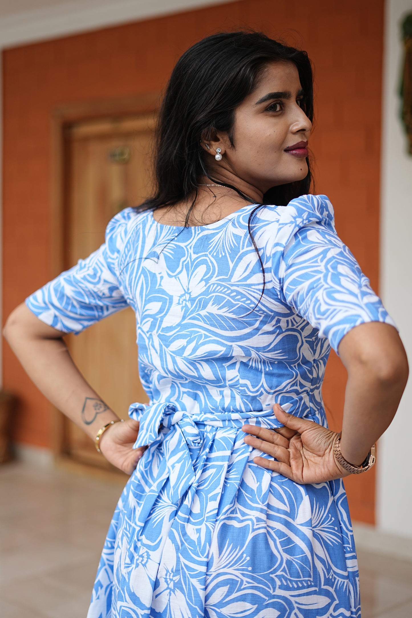Azure Bloom Blue Maxi Dress