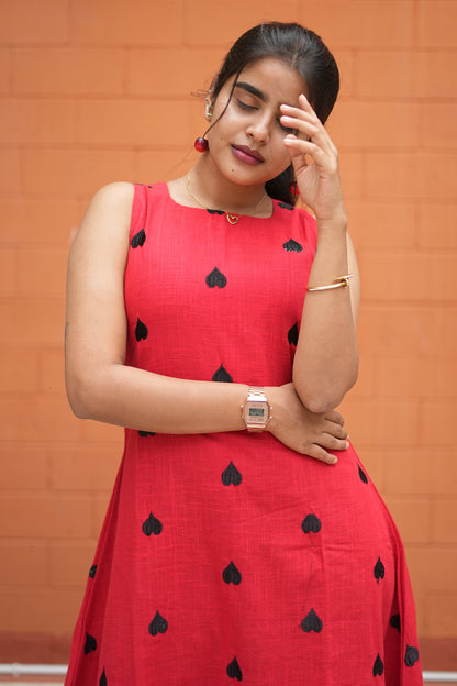 Red Black Heart A-Line Set | LCTA 037