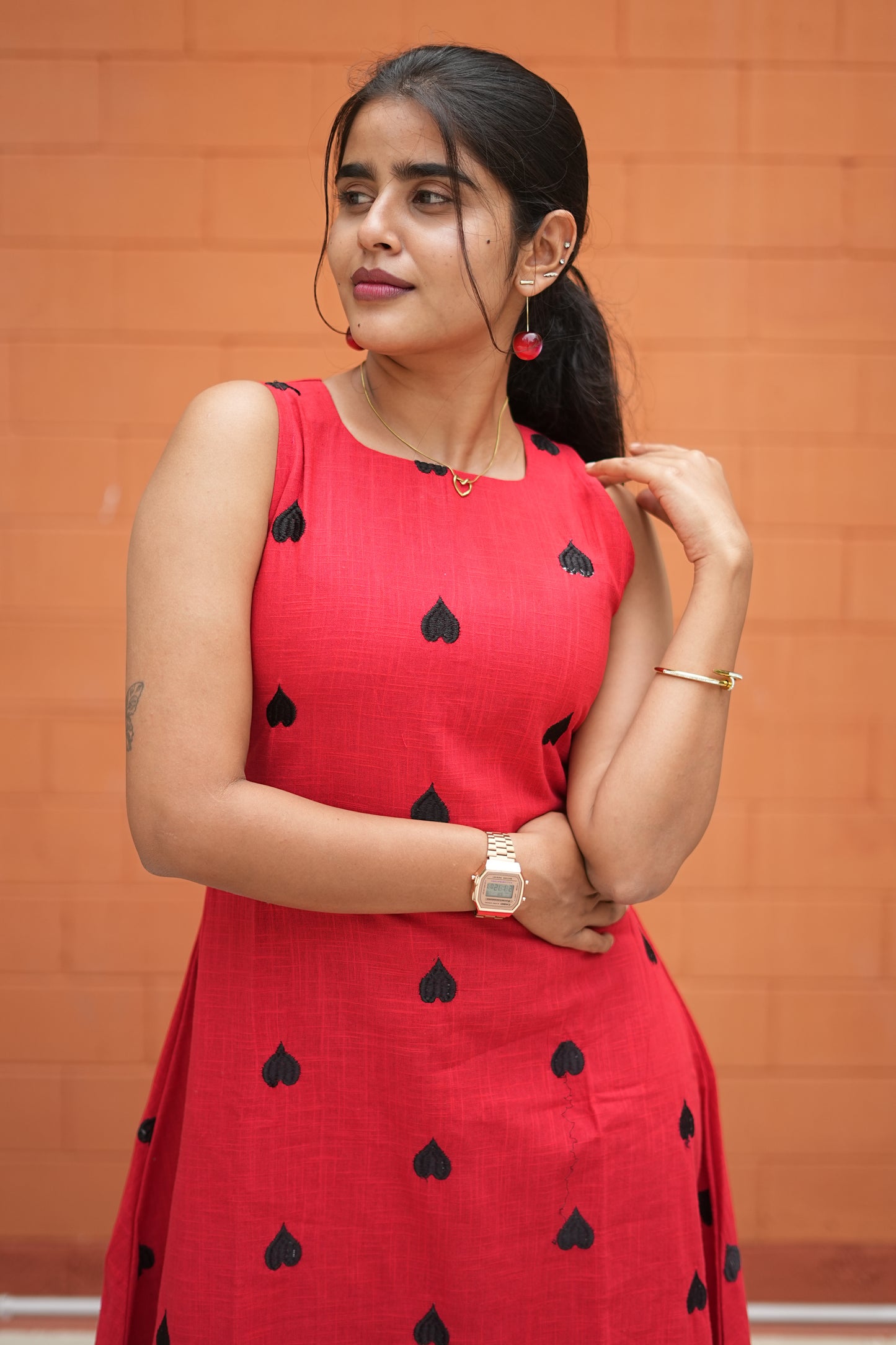 Red Black Heart A-Line Set | LCTA 037