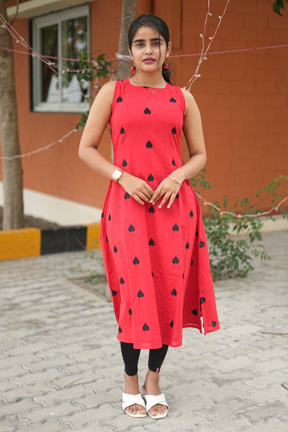Red Black Heart A-Line Set | LCTA 037