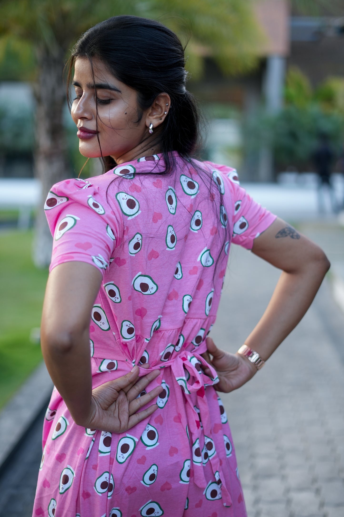 Pink Avocado Printed Feeding Maternity wear