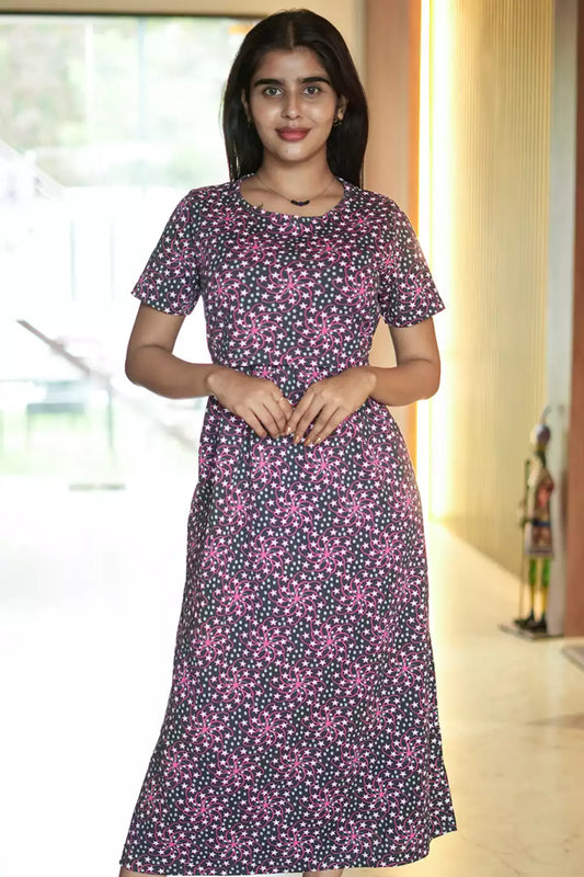 Zipless Feeding Maternity Wear without Puff Sleeve Black Star