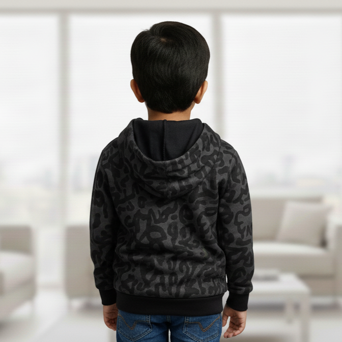 Black Wave kids All over printed Hood