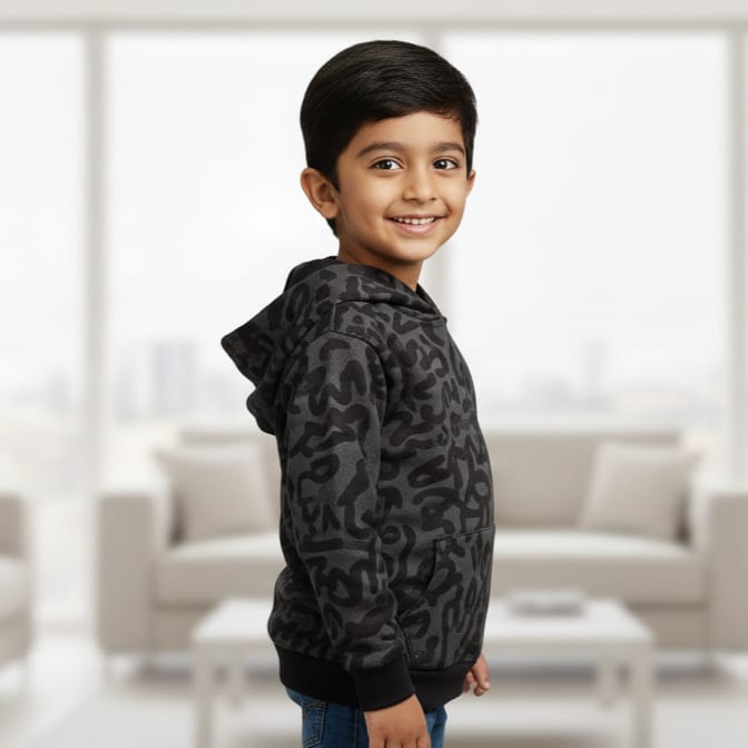 Black Wave kids All over printed Hood