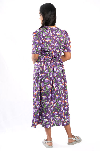 Capri Feeding Wear with Puff Sleeve Violet Floral