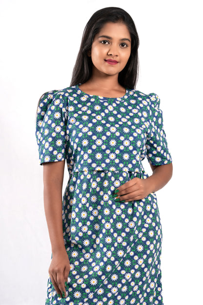 Capri Feeding Wear with Puff Sleeve NG Floral