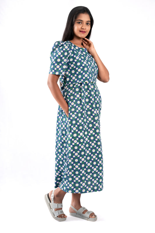 Capri Feeding Wear with Puff Sleeve NG Floral