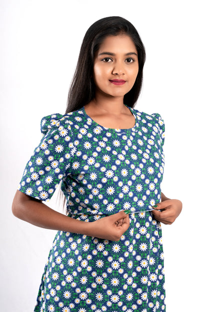 Capri Feeding Wear with Puff Sleeve NG Floral