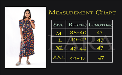 Capri Feeding Wear with Puff Sleeve Wine Flower