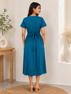 Capri Feeding Wear without Puff Sleeve Teal yellow Floral