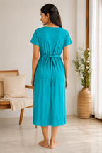 Capri Feeding Wear without Puff Sleeve Ram Green Floral