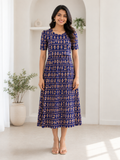 Capri Feeding Wear with Puff Sleeve Navy Folks