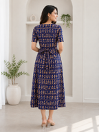 Capri Feeding Wear with Puff Sleeve Navy Folks