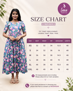 Azure Bloom Maxi Dress for Women | Floral Cotton Maxi Dress | H - 004