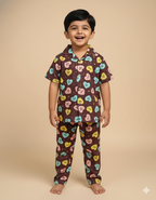 Choco Multi heart Kids Night suit