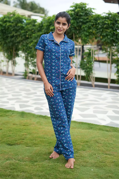 Pyjama Co-Ords Dark Blue