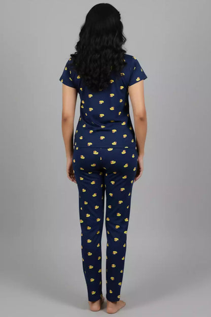 Pyjama Co-Ords Dark Navy Yellow