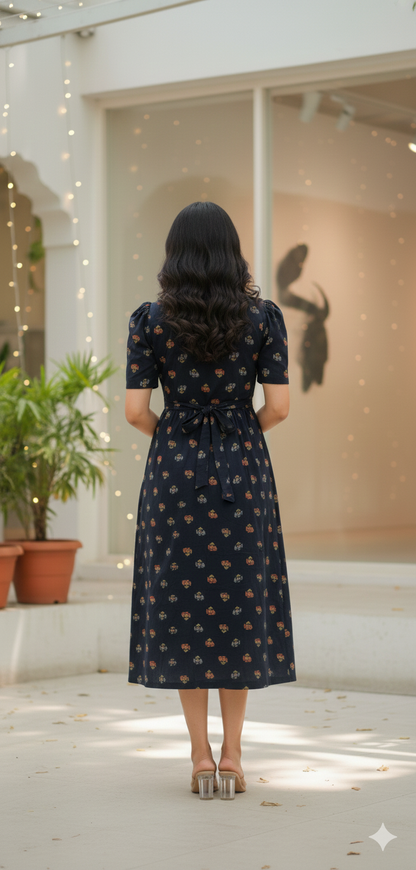 Capri Feeding Wear with Puff Sleeve E Black