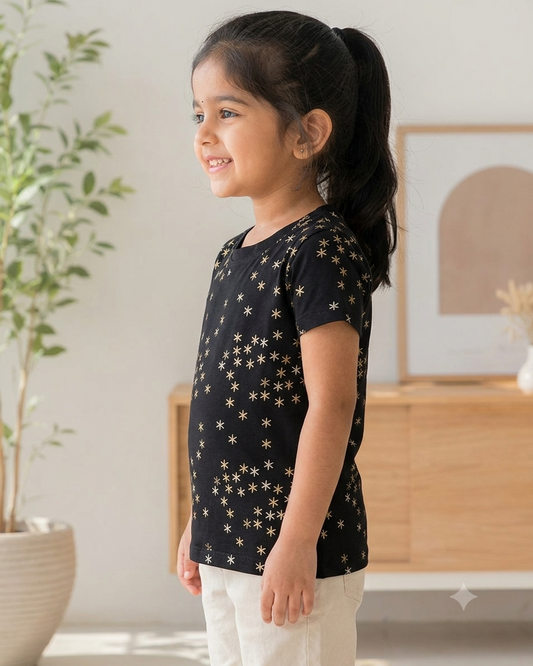 Girls Tshirt Black Star
