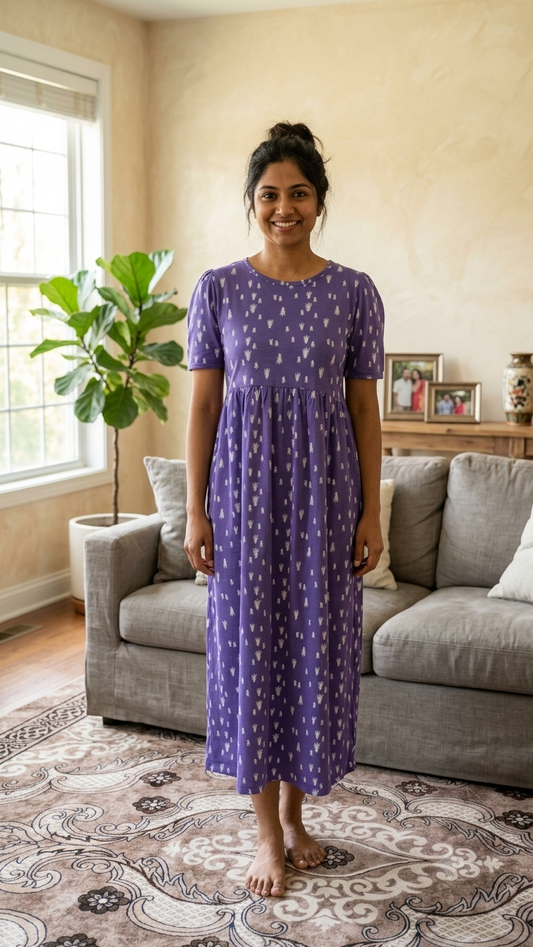 Casual Lounge Wear Non Feeding with puff Violet Mist