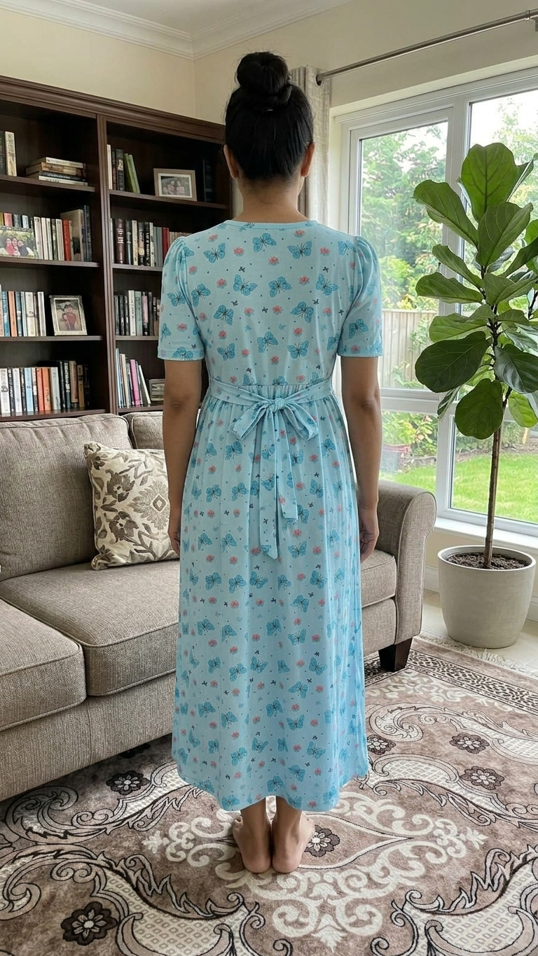 Casual Lounge Wear Non Feeding with puff Sky Butterfly