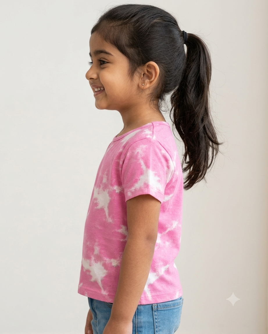 Girls Tshirt Pink Tie Dye
