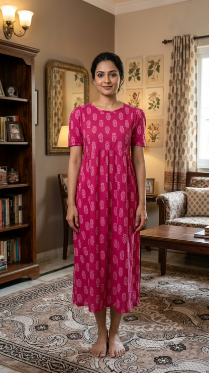 Casual Lounge Wear Non Feeding with puff Plum Daisy
