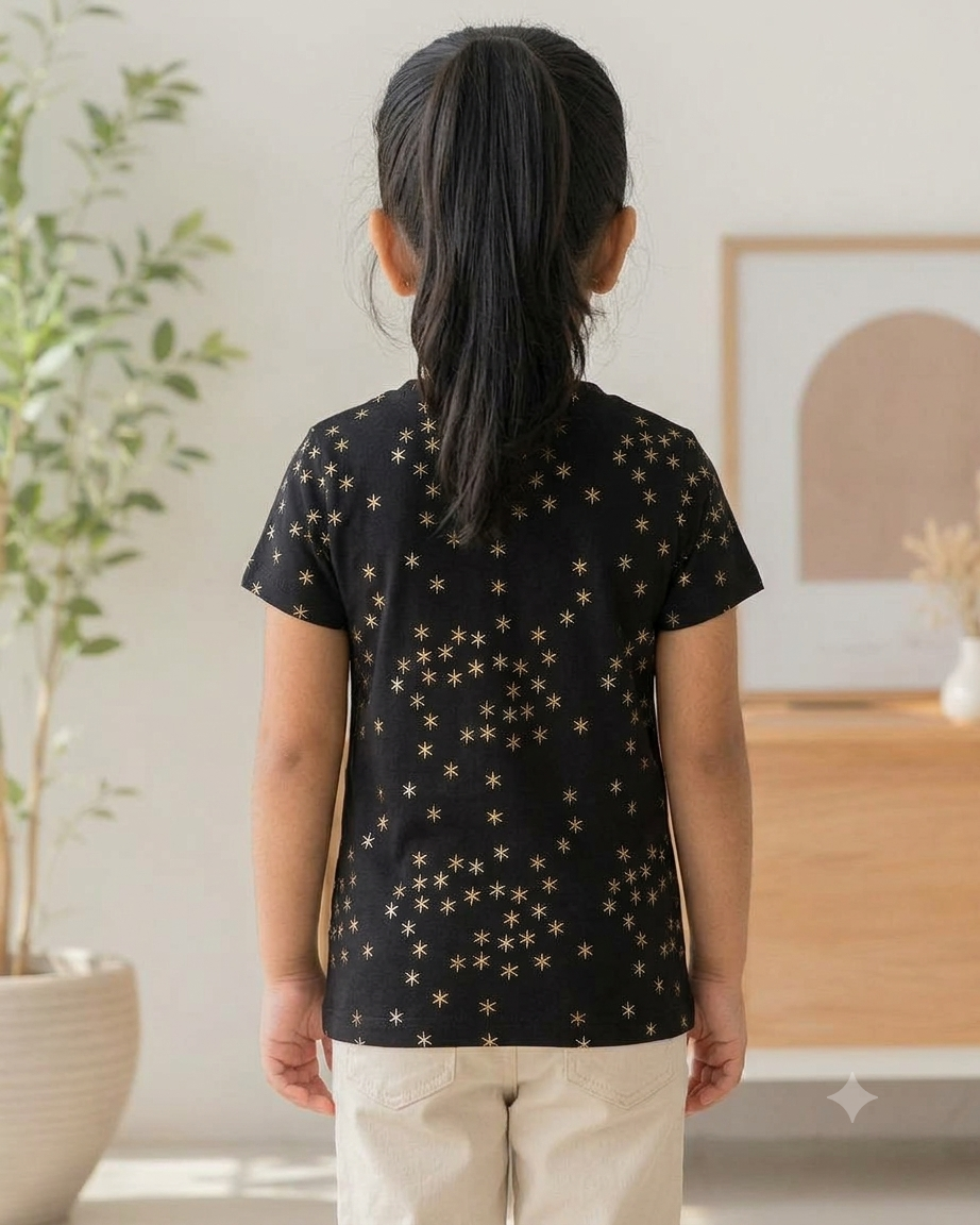 Girls Tshirt Black Star
