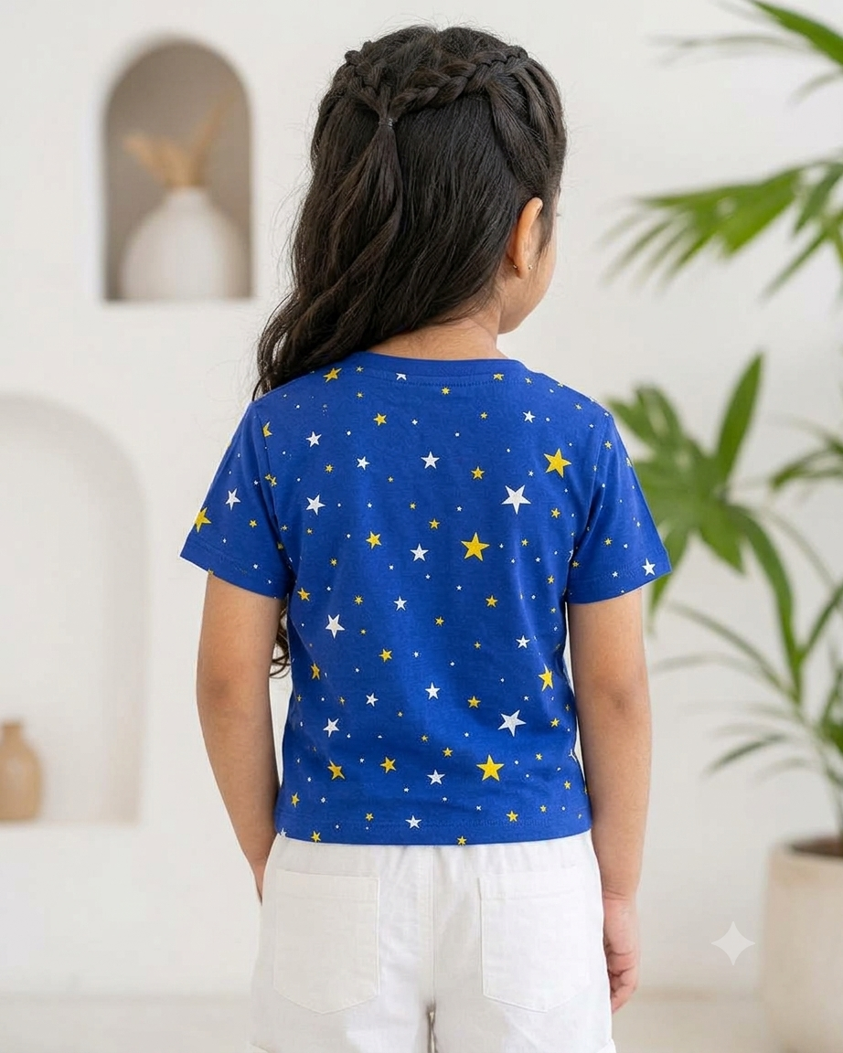 Girls Tshirt Blue Stars
