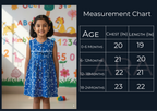 Blue White Star Printed Girls Frock