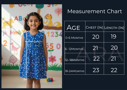 Navy Paper Plane Printed Girls Frock