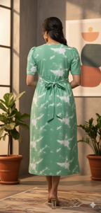Multicolor & Green dyed Printed Maxi Dress Combo for Women