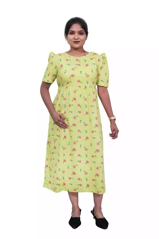 Casual Lounge Wear Non Feeding with puff Green Flower
