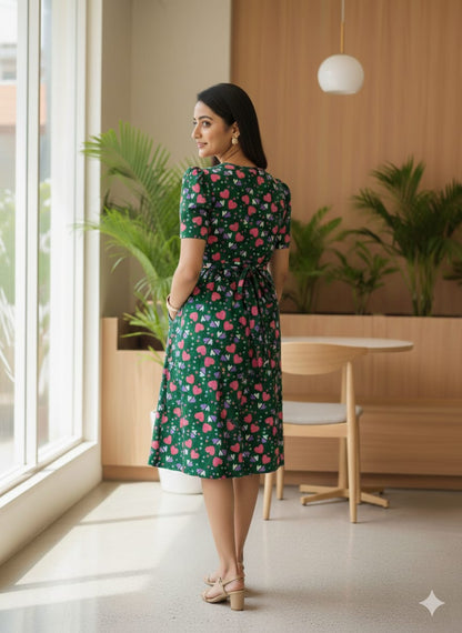 Zipless Feeding wear Green Pink heart 42 Inches