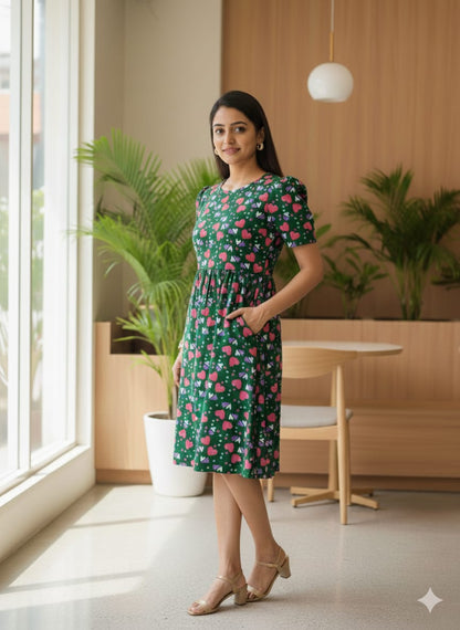 Zipless Feeding wear Green Pink heart 42 Inches