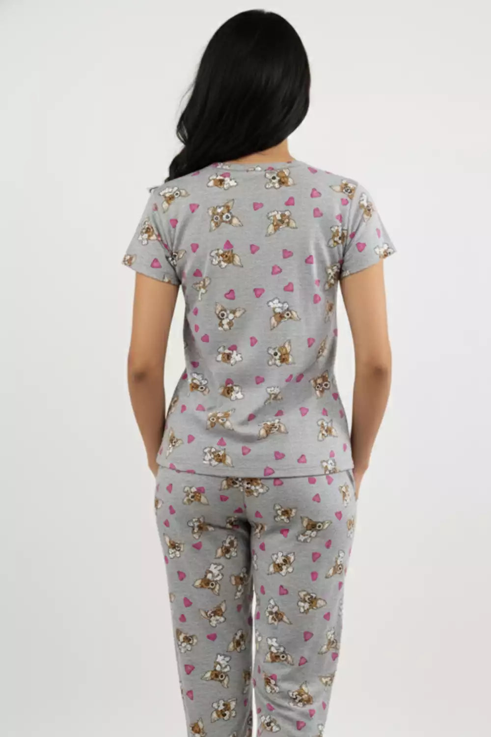 Pyjama Co-Ords Gray Puppy