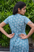 Zipless Feeding Maternity Wear without Puff Sleeve Grey Green Star
