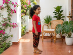 Red Cycle daisy Girls casual capri set