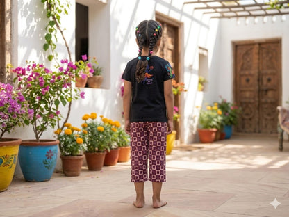 Girls Co ord  Set Black Butterfly