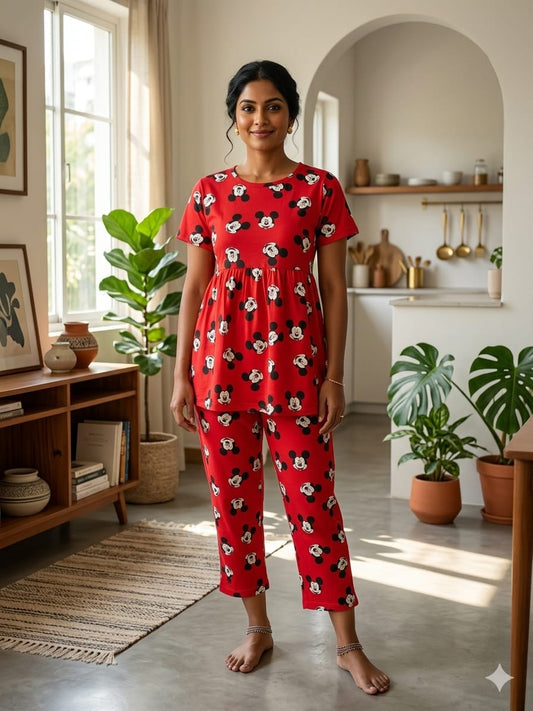 Red Mickey Peplum Co oords NF