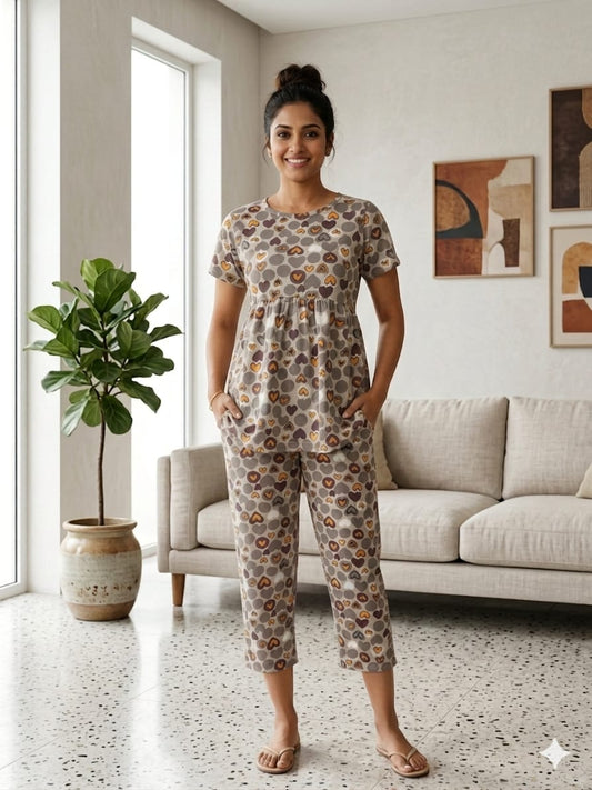 Grey Dot Peplum Co oords NF