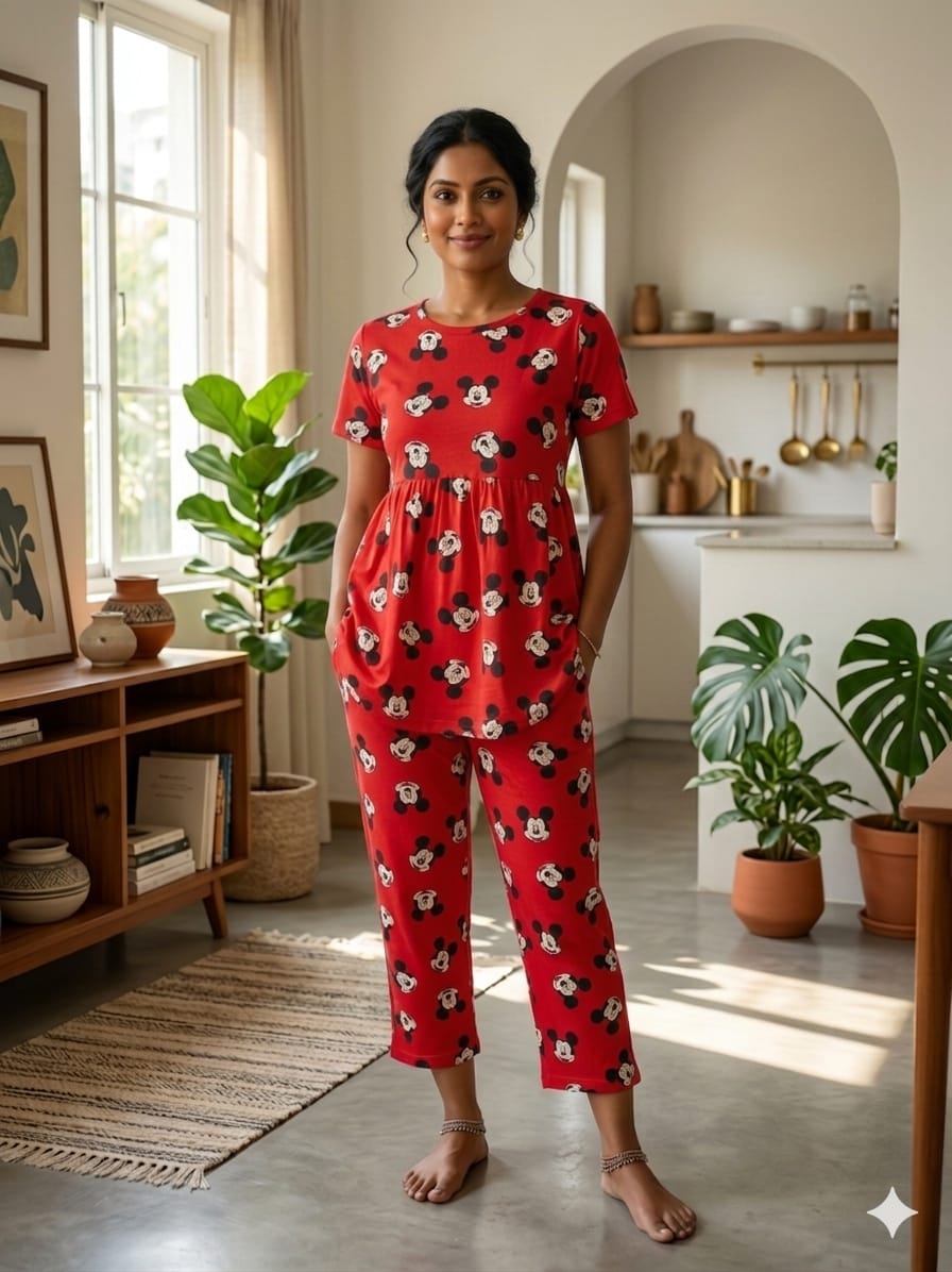 Red Mickey Peplum Co oords NF