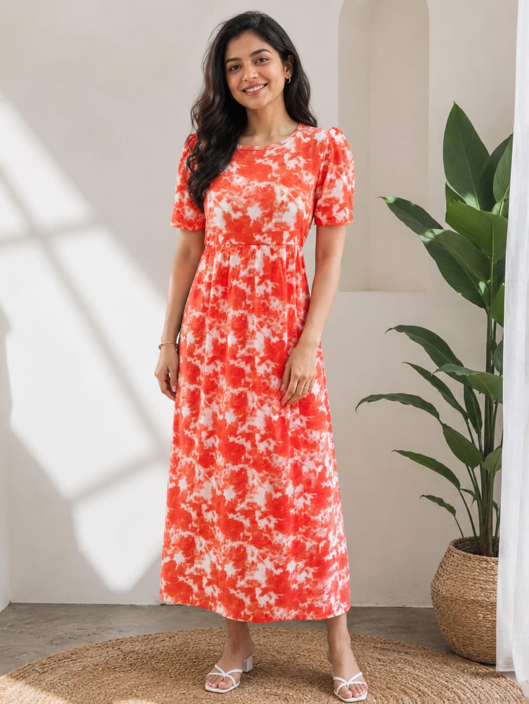 Casual Lounge Wear Non Feeding with puff Orange Dyed