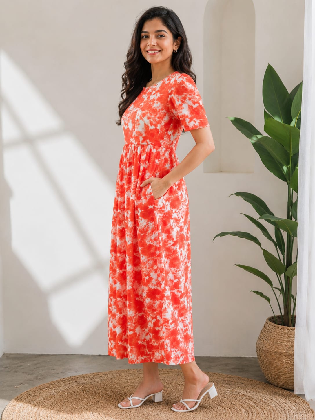 Casual Lounge Wear Non Feeding with puff Orange Dyed