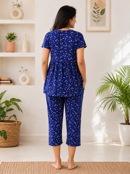 Peplum Feeding Zipless Co-ords Baby Foots navy