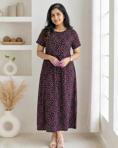 Zipless Feeding Maternity Wear without Puff Sleeve Black Star