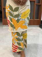 Cream Tropical Leaf Print Co-ord Set