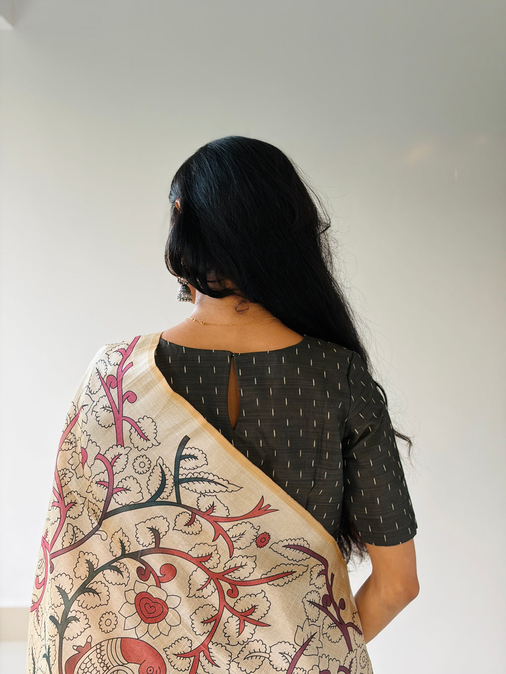 Elara Charcoal Grey Women's  Chanderi Jari line Ethnic Set with Dupatta | F - 008