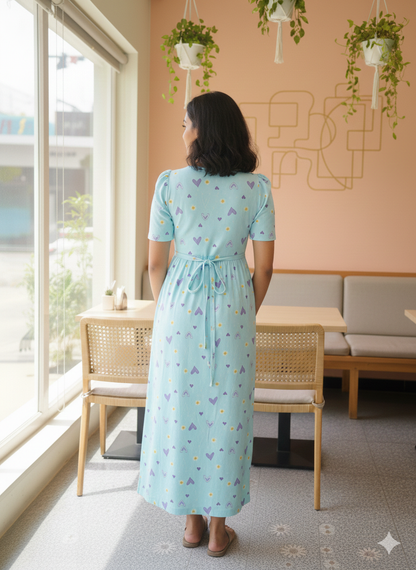 Casual Lounge Wear Non Feeding with puff Mint Blue Heart